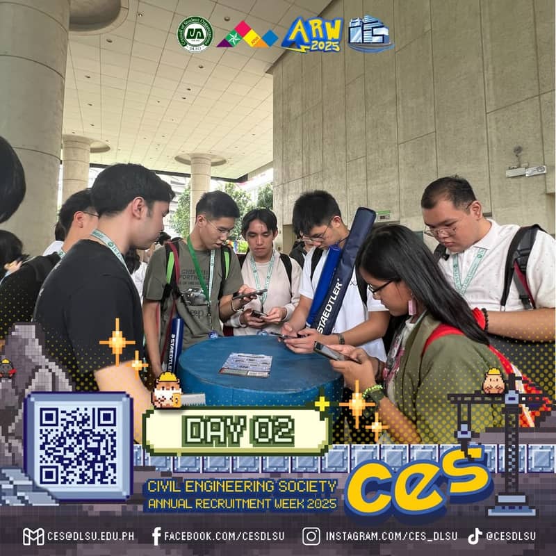Students gathered around the CES campus booth during a 2025 university fair